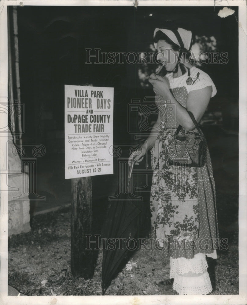 1950 Press Photo Mrs Tes Coan Pionner Days Du Page 410