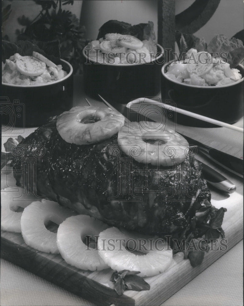 1969 Press Photo Turkey with Pineapple