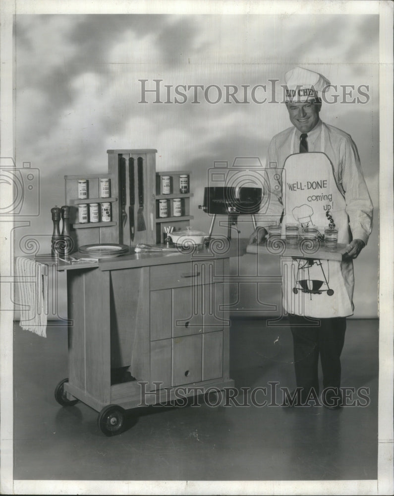 1968 Press Photo Portable Kitchen Outdoor Cooking Chef