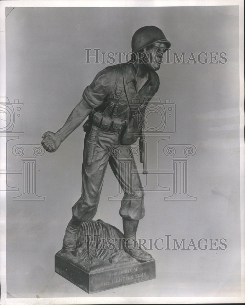 1958 Press Photo Memorial Statue World War Coock County