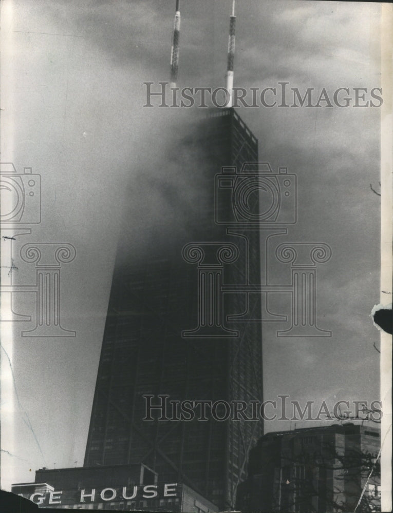 1973 Press Photo Hancock Bldg 150 Firemen Buldings