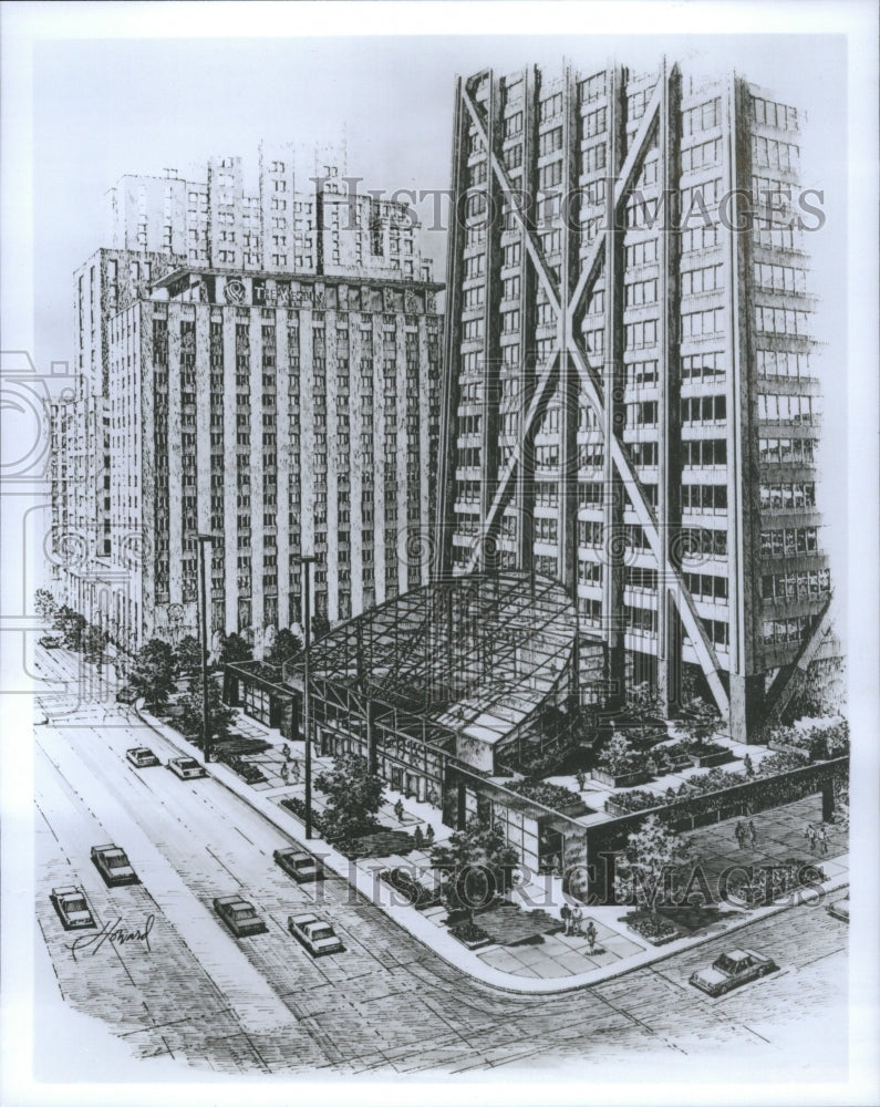 1988 Press Photo John Hancock Center Skyscraper Area