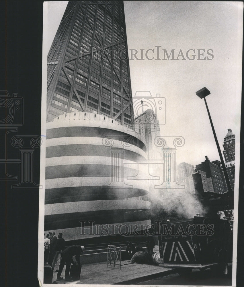 1970 Press Photo John Hancock Center Fire Explosion