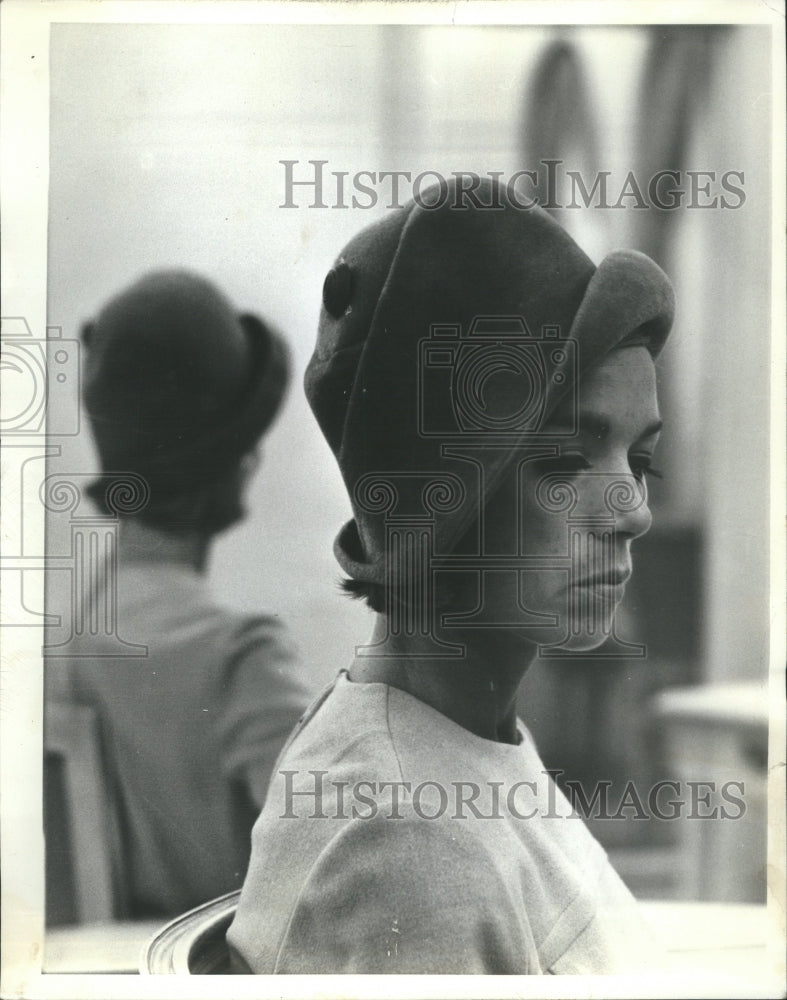 1964 Press Photo French Room Marshal Hat Women