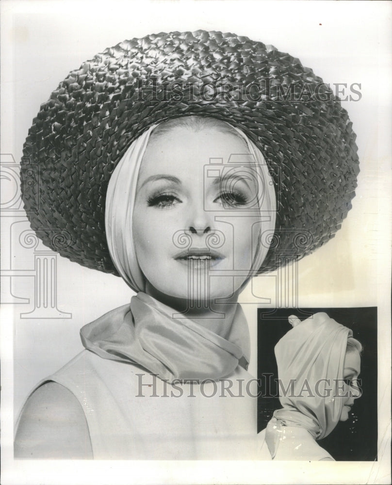 1964 Press Photo Car Cap Reason Hat Head Protection