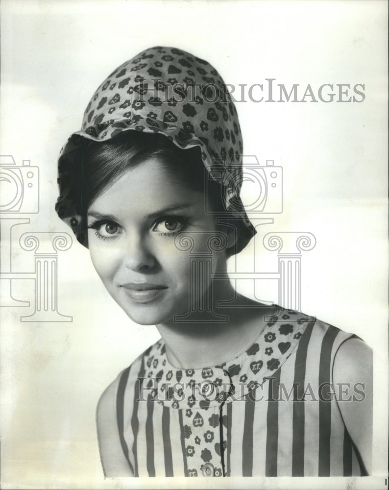 1966 Press Photo Ruffle Brim Cloche by Madcaps