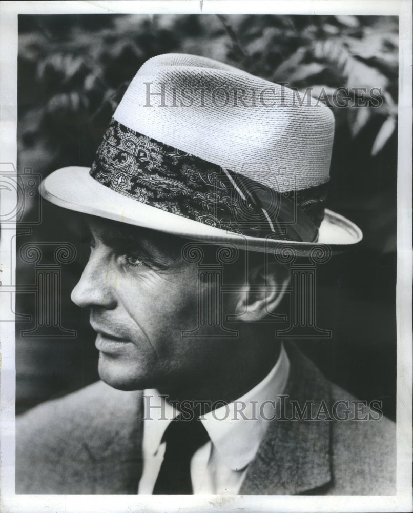 1966 Press Photo Interlaken Men Straw Hat