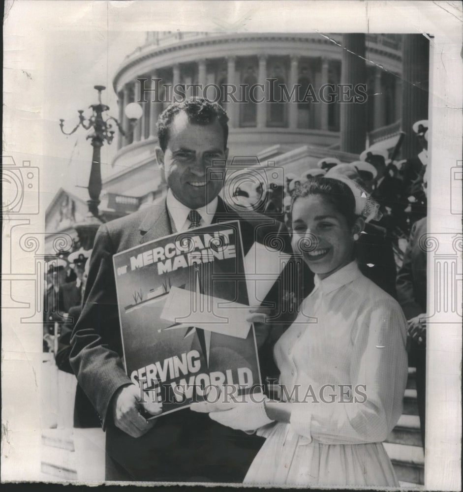 1957 Press Photo Vice President Nixon Judith Simkin