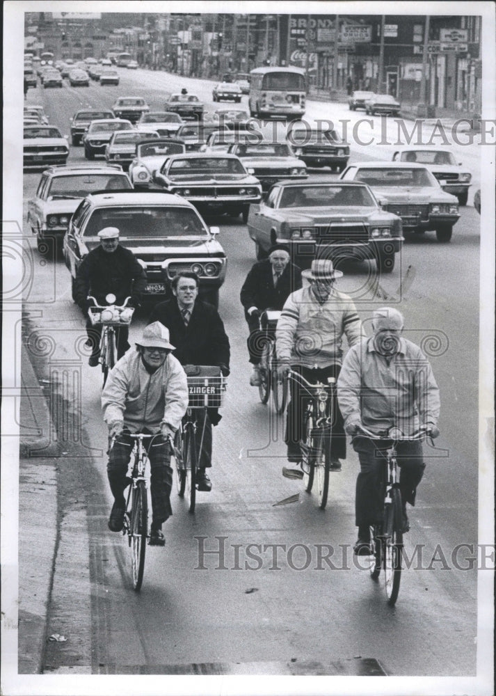 1972 Riding Bikes To Work Press Photo