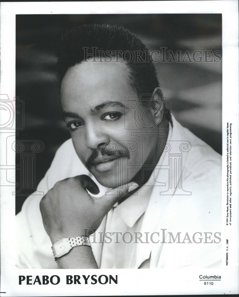 1992 Press Photo Peabo Bryson Greenville, South Caroli