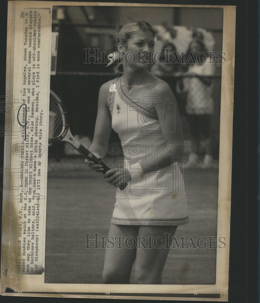 1973 Press Photo Kris Kemmer Tennis