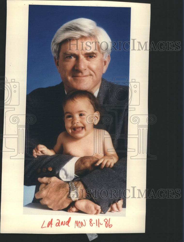 1986 Press Photo Phillip John Television Donahue,