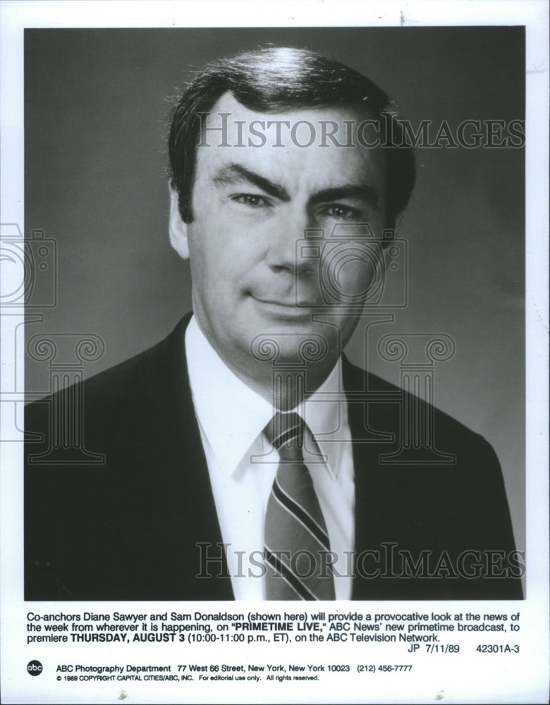 1989 Press Photo Sam Donaldson ABC News Primetime Live