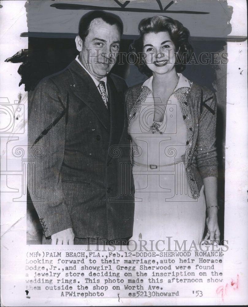 1953 Press Photo Horace Dodge Jr. Gregg Sherwood