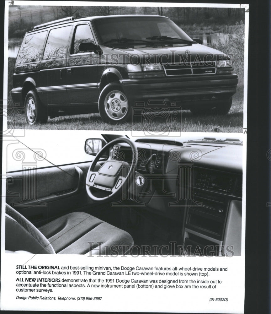 1991 Press Photo Dodge Model Caravan Chrysler