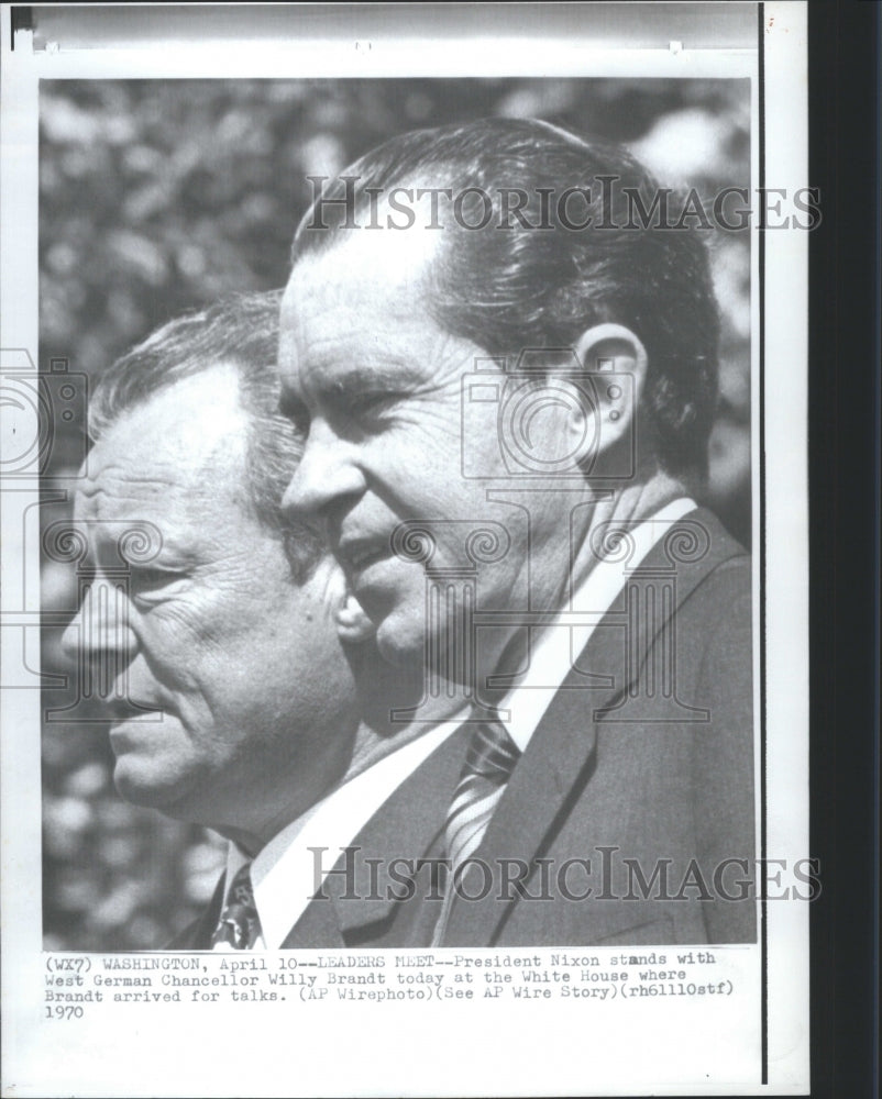 1970 President Nixon And Willy Brandt Press Photo