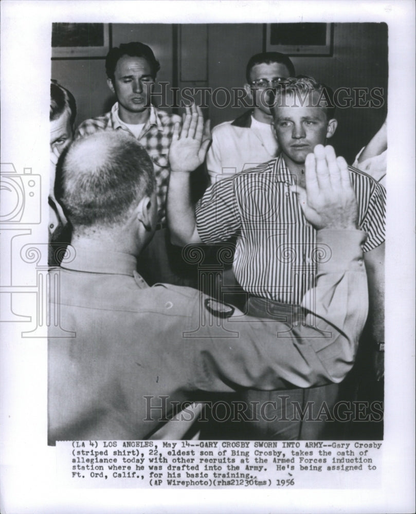 1956 Press Photo Gary Crosby Army