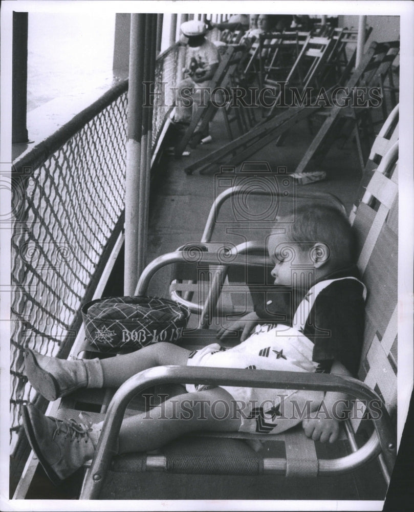 1958 Press Photo Michael O&#39;Friel Asleep On Boat Deck