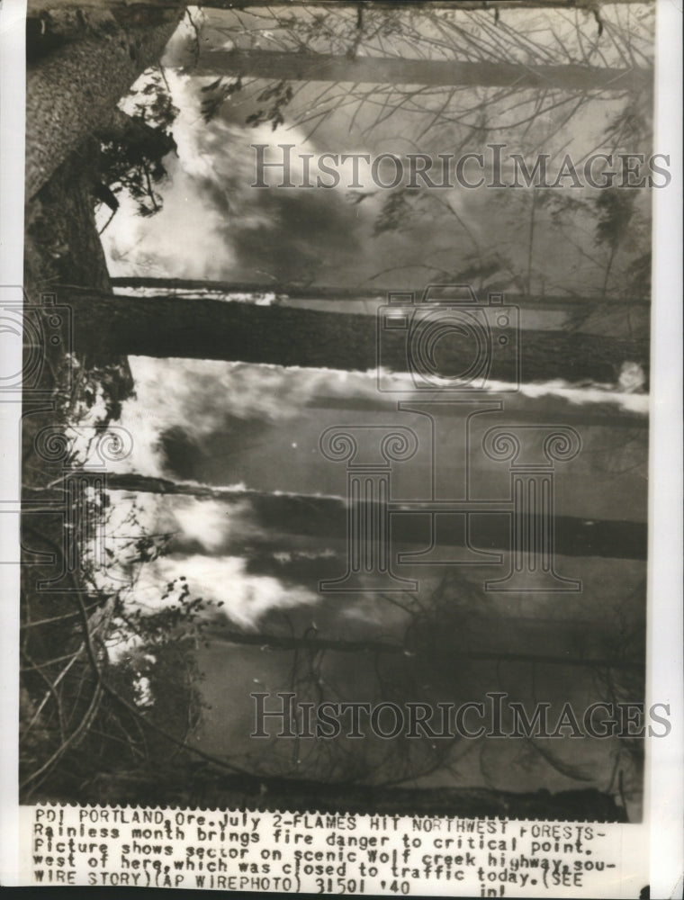 1940 Press Photo Danger Rainless Scenic Wolf Highway