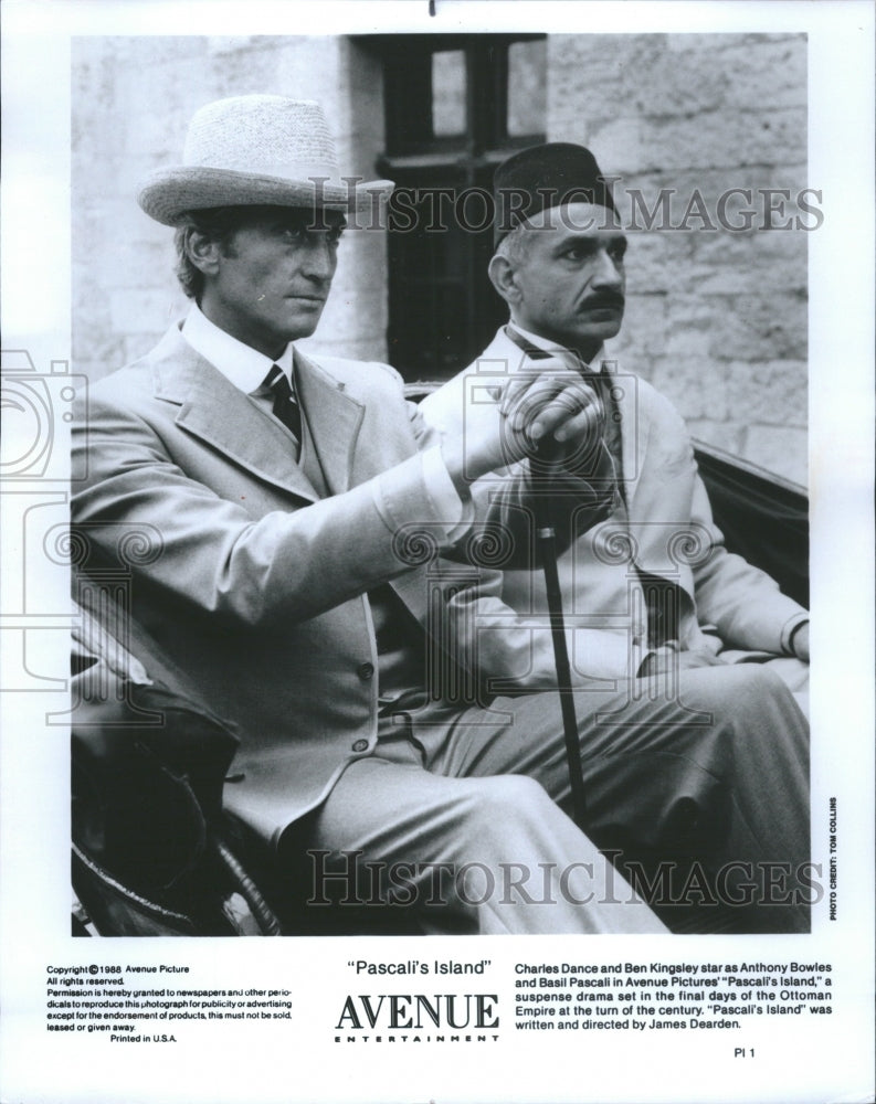 1988 Press Photo Charles Dance Ben Kingsley Bowies