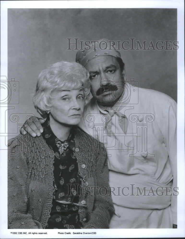 1992 Press Photo Actors Estelle Getty and Cheech Marin