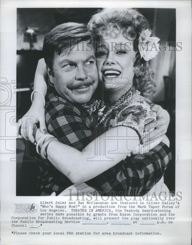 1975 Press Photo Albert Salmi Rue McClanahan Oliver Ha