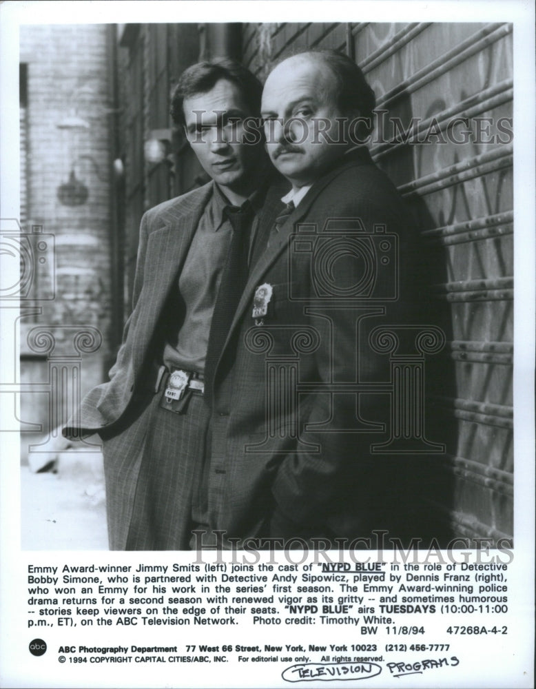 1994 Press Photo Emmy Award Jimmy Smiths Nypd Blue