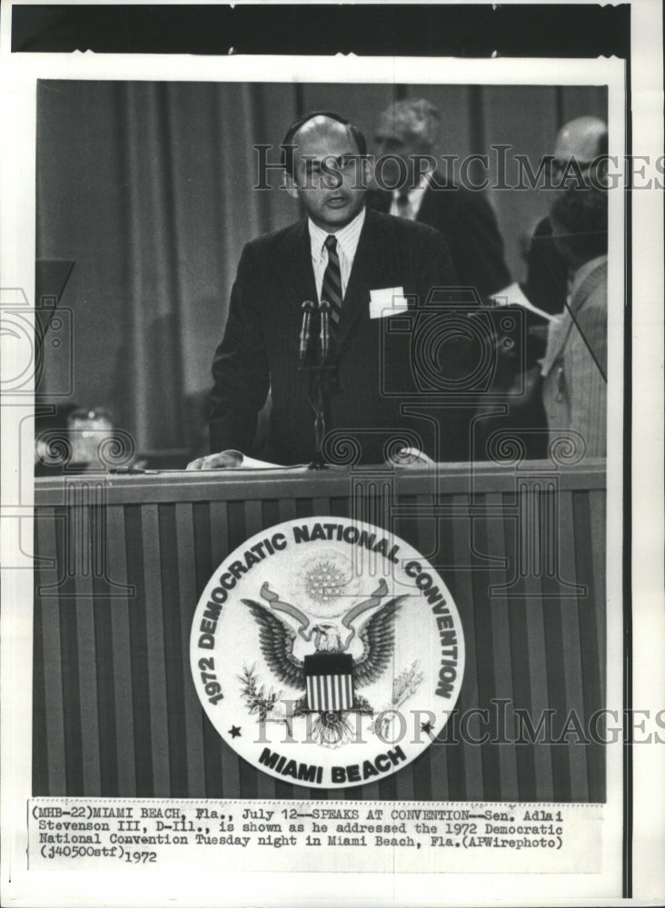 1972 Press Photo Adlai Stevenson Democratic National