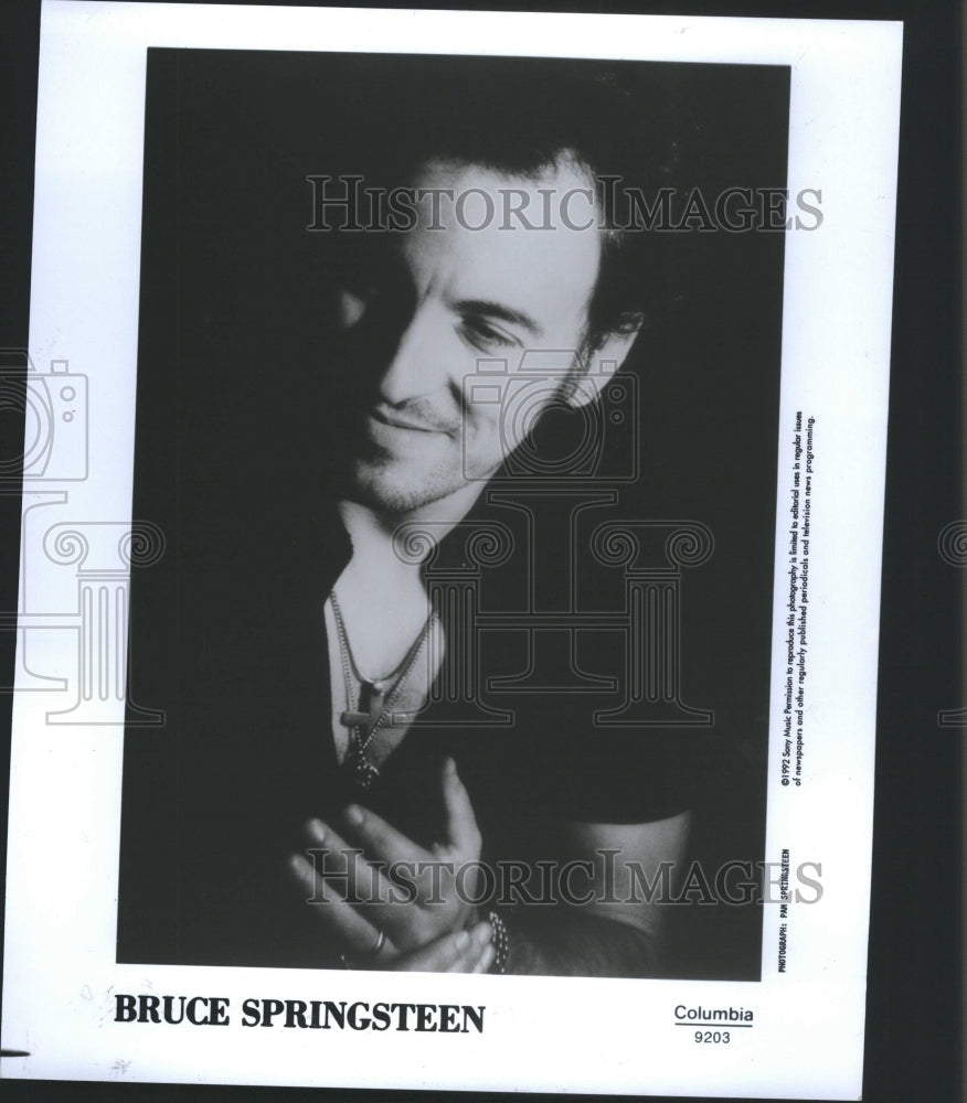 1992 Press Photo Bruce Springsteen Rock Singer Musician