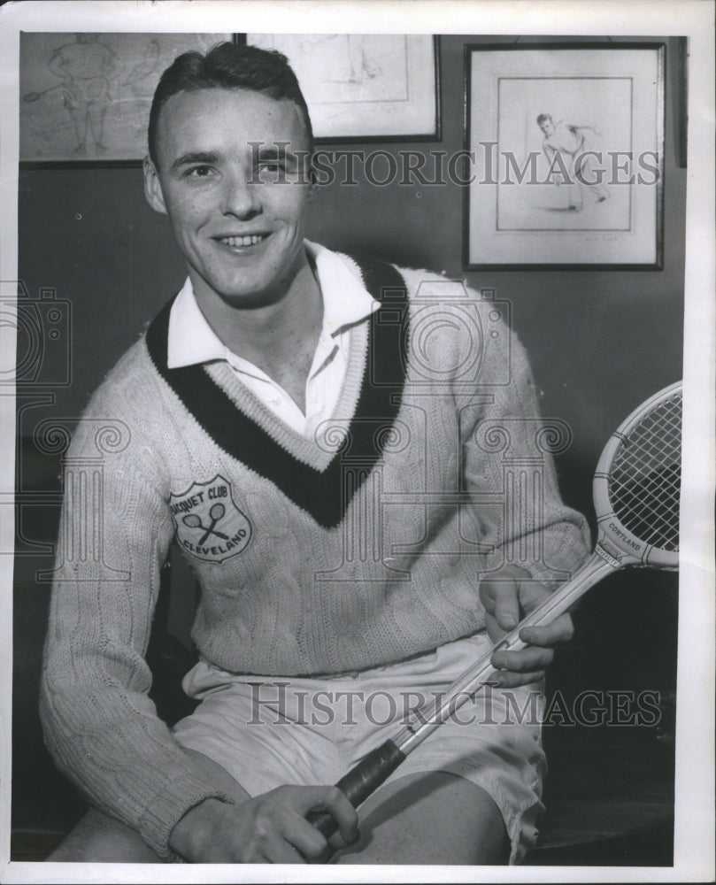 1958 Press Photo Richard Squire Badminton Pro