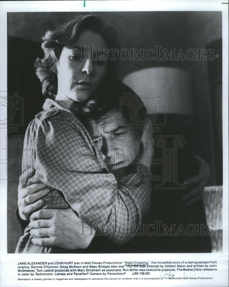 1982 Press Photo Jane Alexander John Hurt Night Crossin