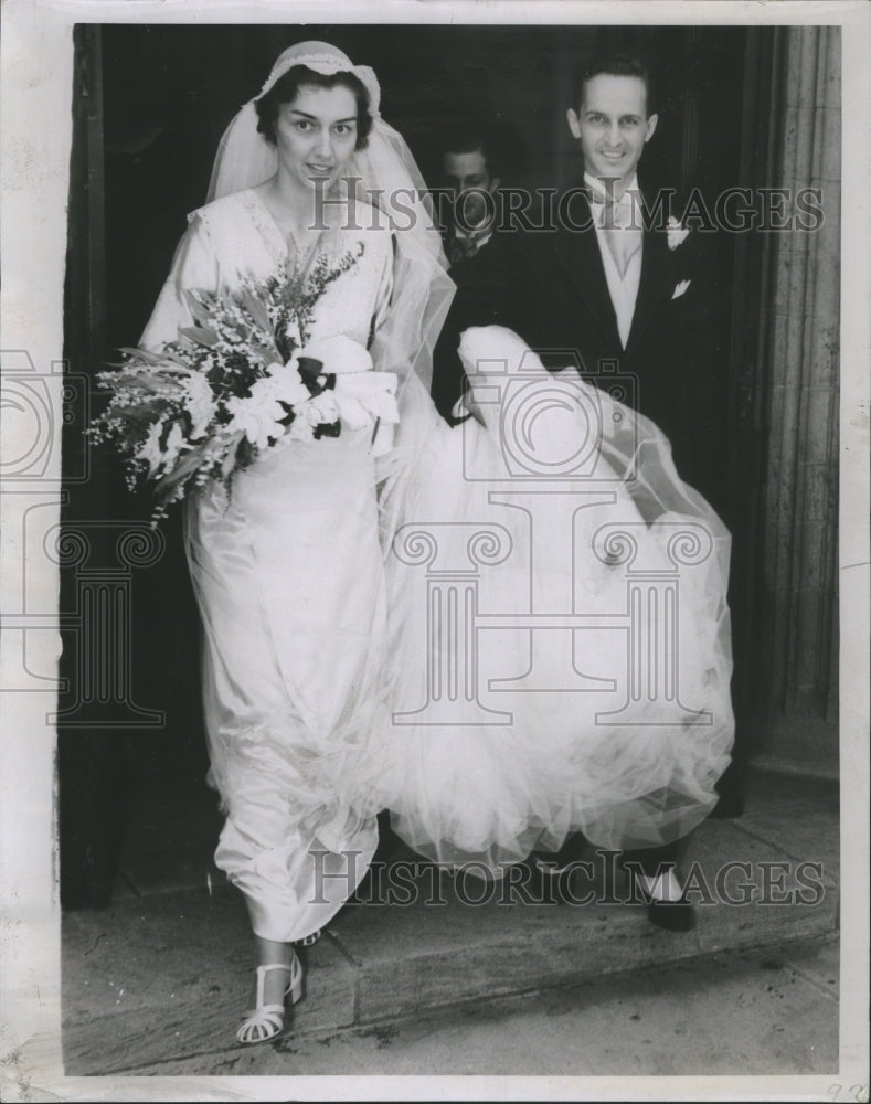 1936 Press Photo Mr-Mrs Marshal Everett Templeton Wedd