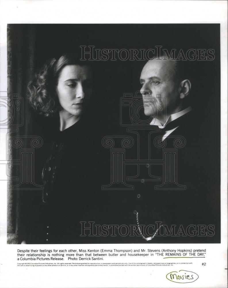 Press Photo Emma Thompson Anthony Hopkins Reamins Day