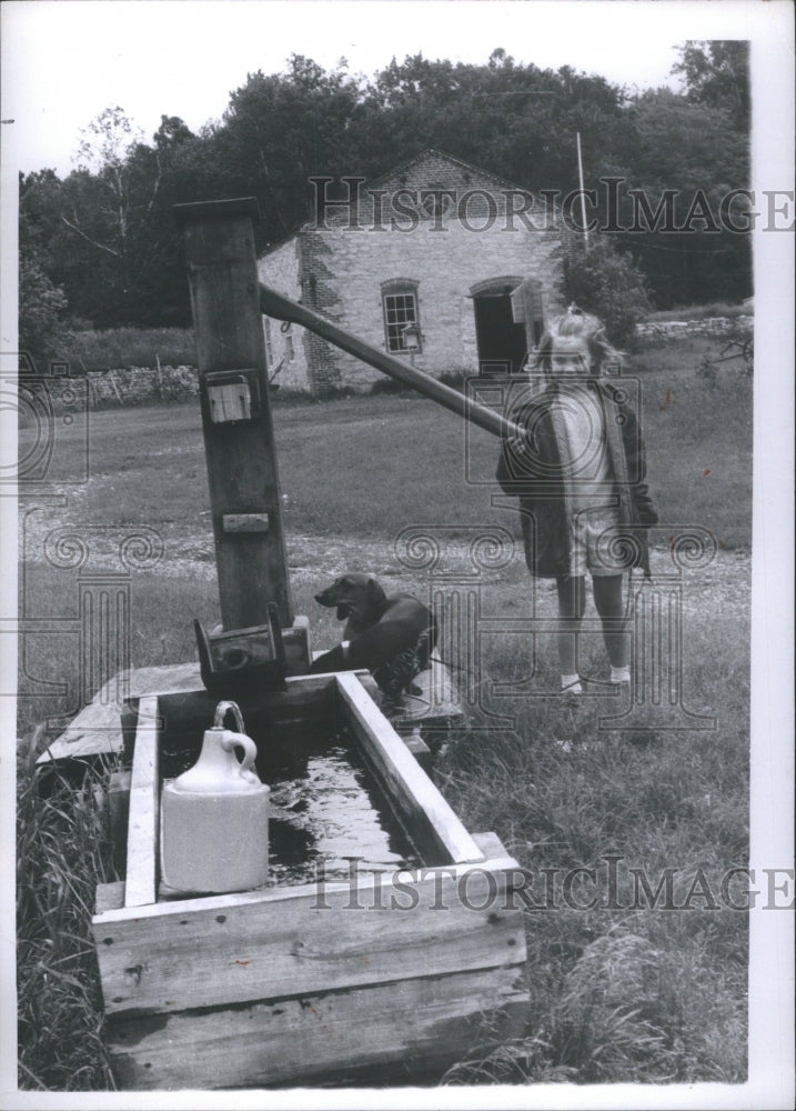 1971 Press Photo Michgian Cties Fayette One Girl Pumpin