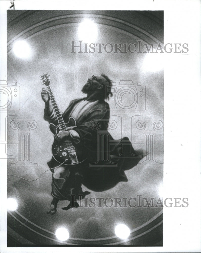 1992 Press Photo Metropolitan Music Cafe Ceiling Mural