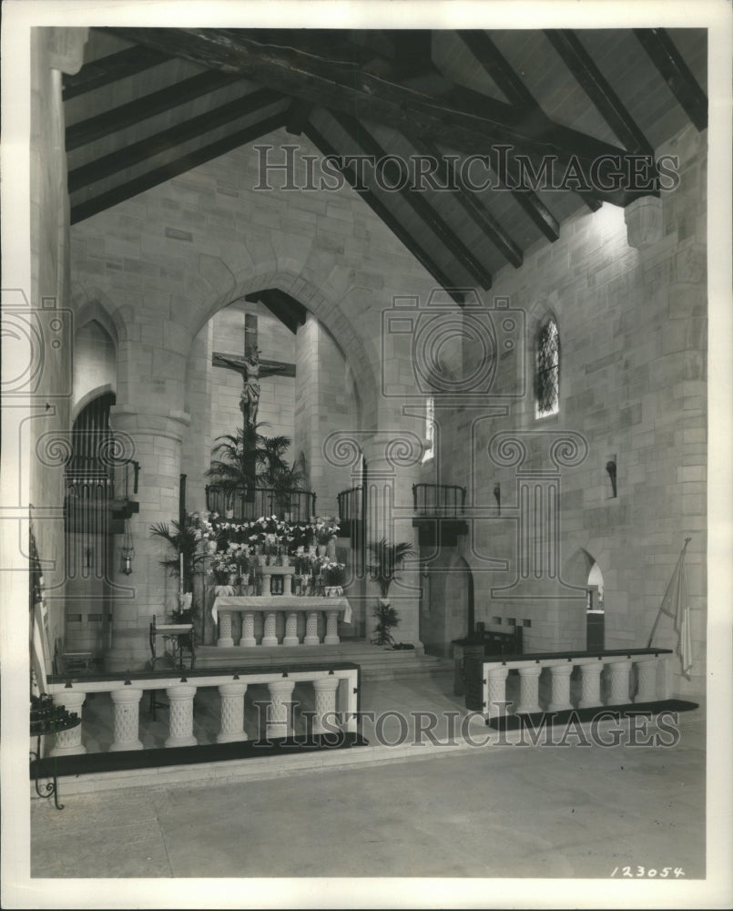 1936 Press Photo St Hugo Hills Church Interior Easter