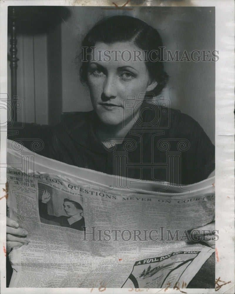 1934 Press Photo Mrs Alvin Meyer Husband Murder Questio