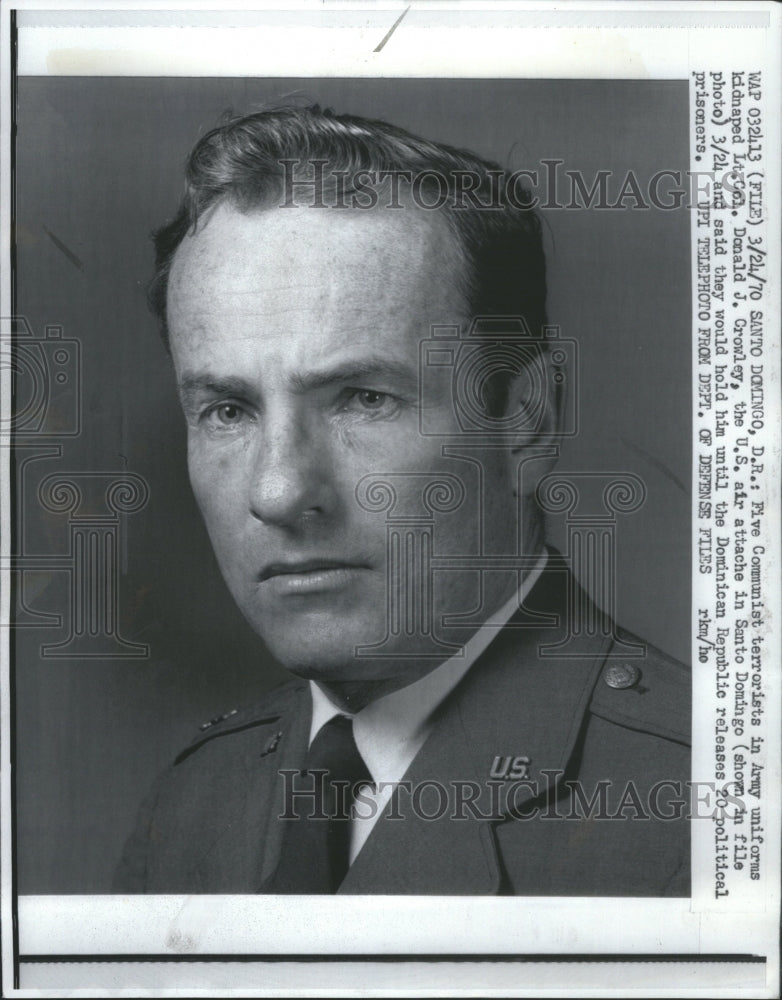 1970 Press Photo Lt. Col. Donald J. Crowley Air Force