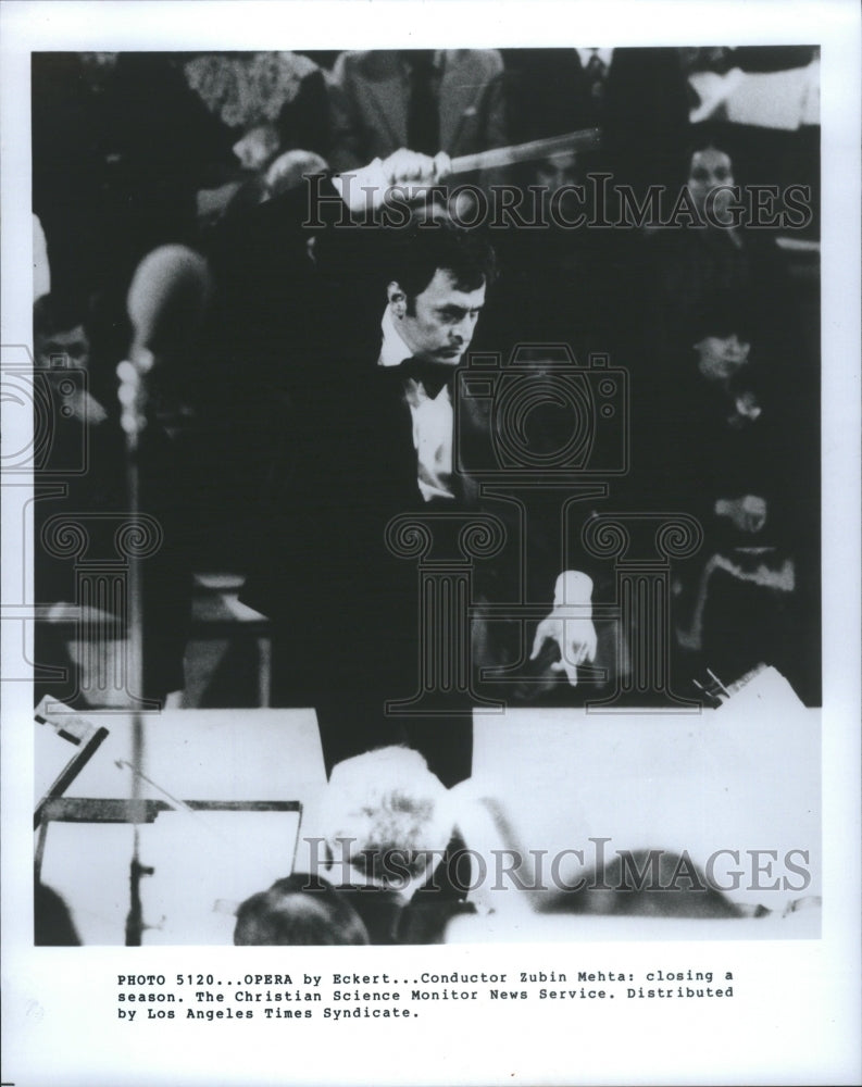 1982 Press Photo Zubin Mehta Conductor Opera Eckert