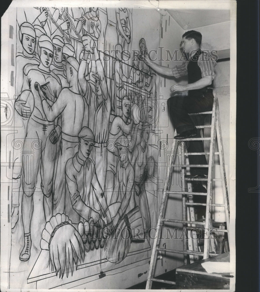 1937 Press Photo Art work in progres