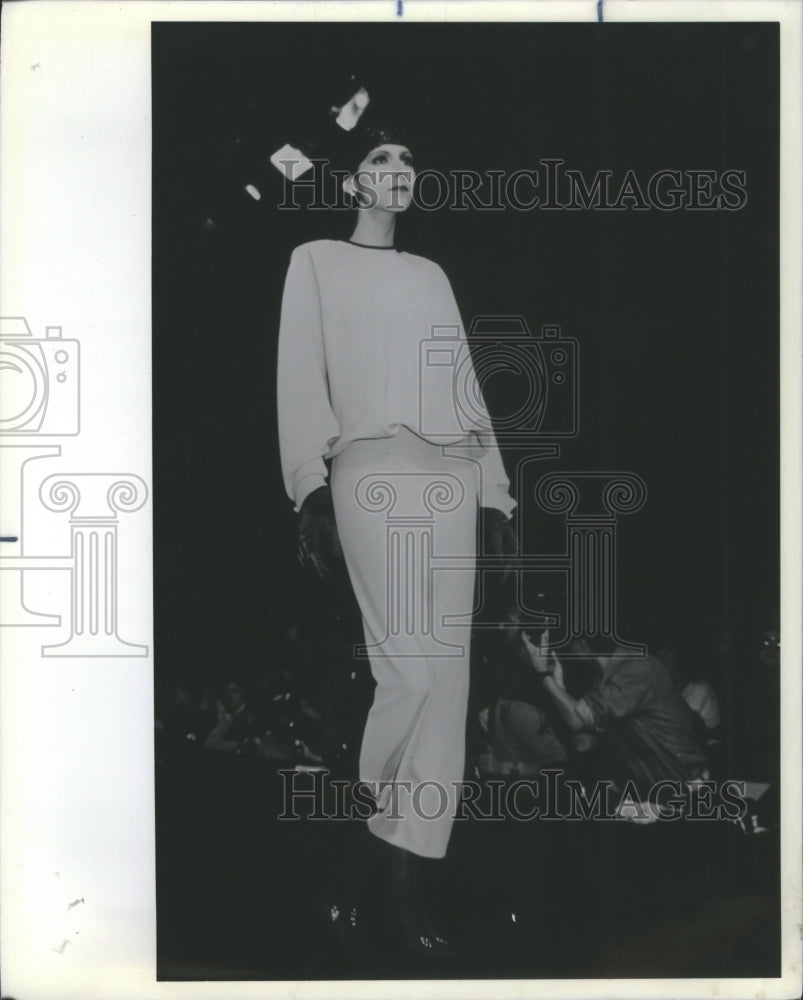 1983 Press Photo Sonia Rykiel Pale Gray Crepe Blouson