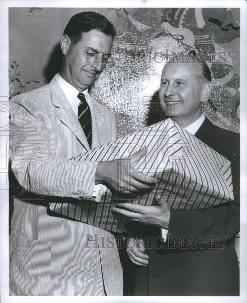 1955 Press Photo John M. Fisher &amp; Dr. W.H. van Almsick