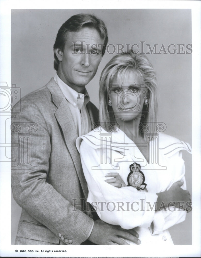 1991 Press Photo Actors Ted Shackleford &amp; Joan Van Ark