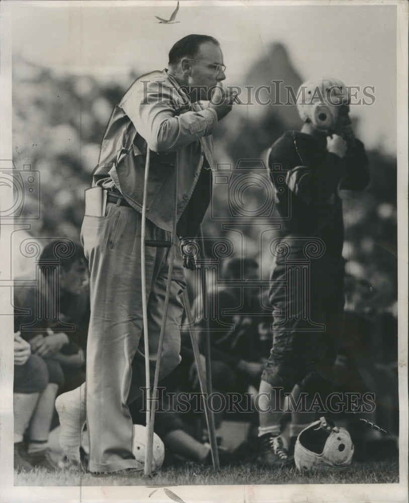 1947 Press Photo Robert Tiernan Rhode Island Coach