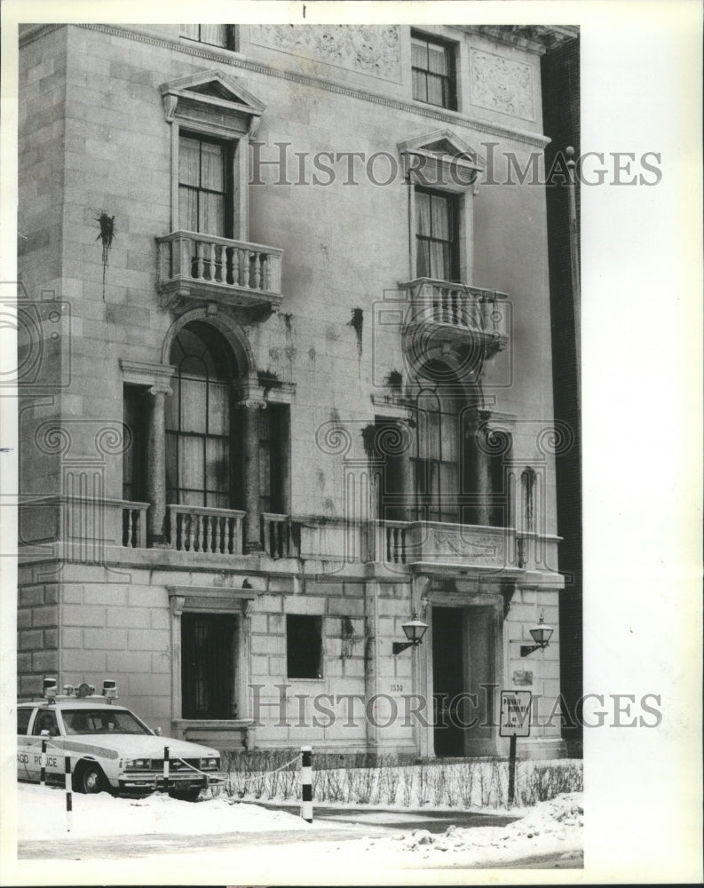 1981 Press Photo Protest Scars Splotches Red Point