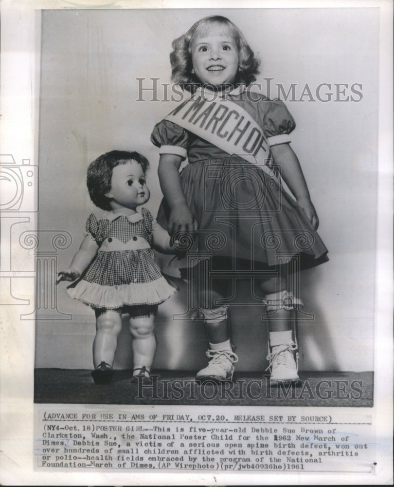 1961 Press Photo Debbie Sue Brown Childhood Maladies