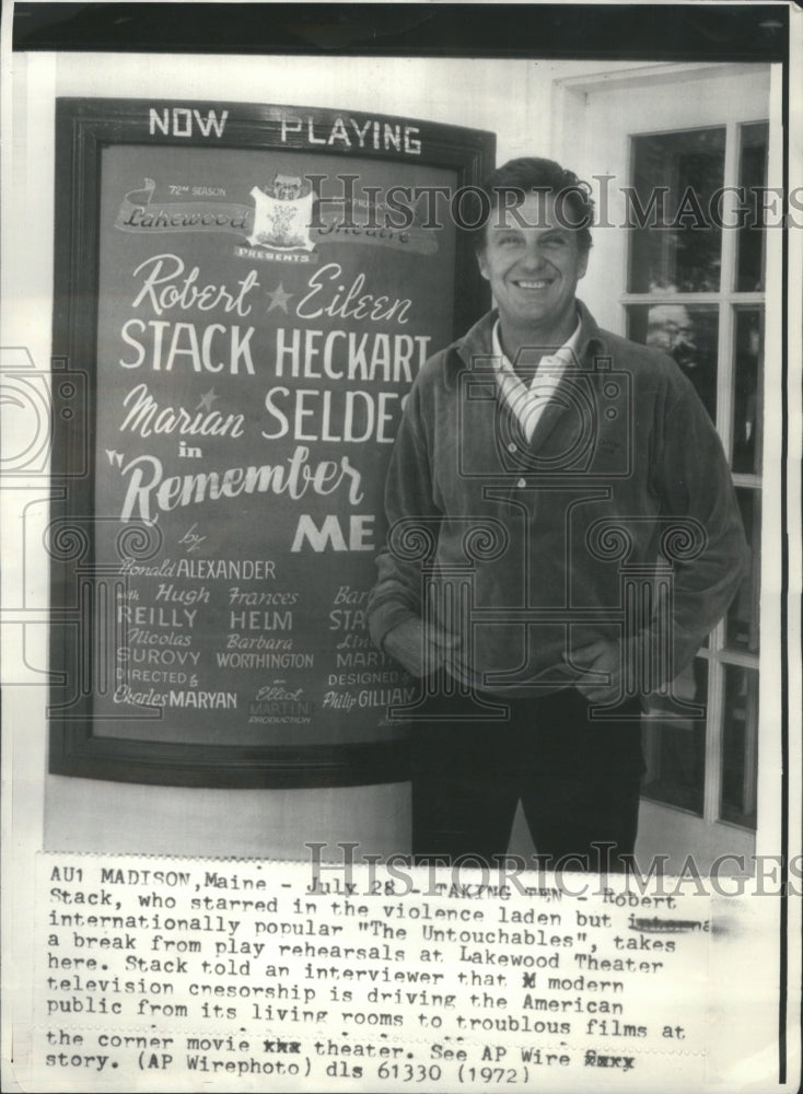 1972 Press Photo Robert Stack