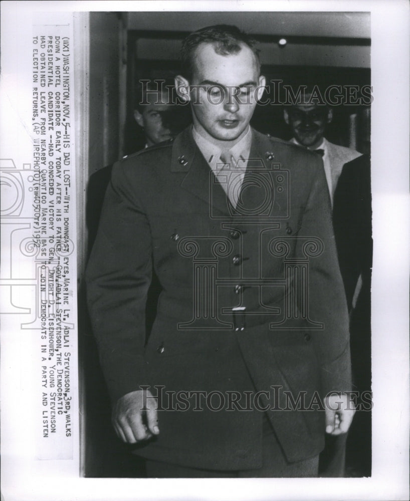 1952 Press Photo With downcas Stevenson