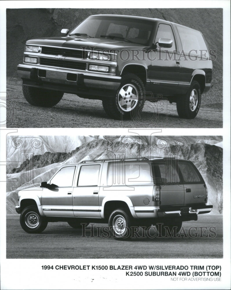 1994 Press Photo Chevrolet Blazer Silverado Suburan