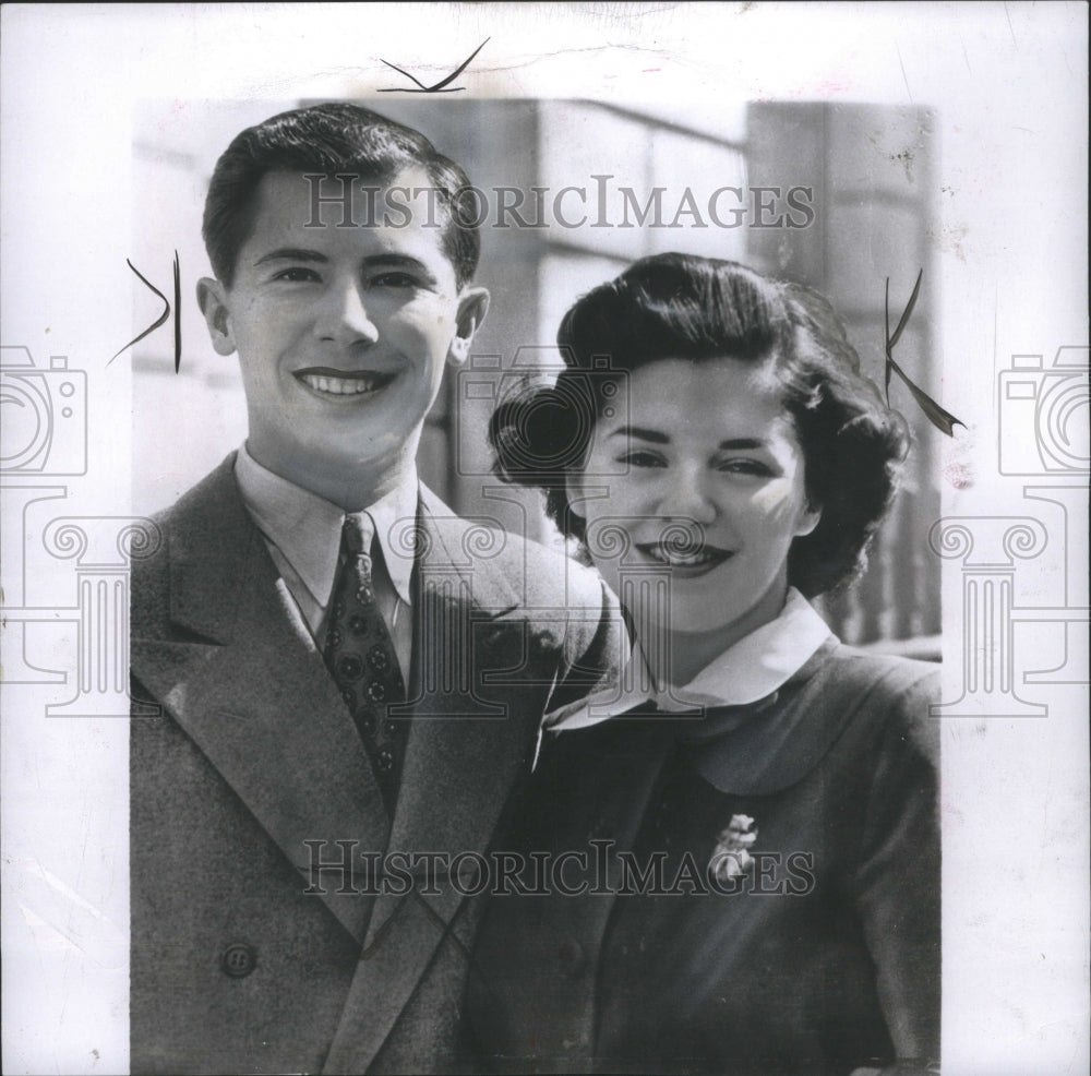 1950 Press Photo Barbara Lyons Fiance George F. Getty